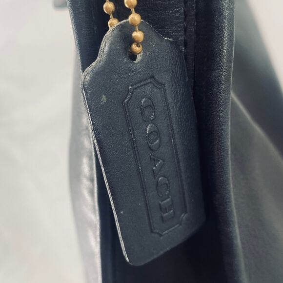 Vintage Coach Andrea Slim Hobo Shoulder Bag Zip Top 9073 Black Gold Womens - Picture 6 of 16